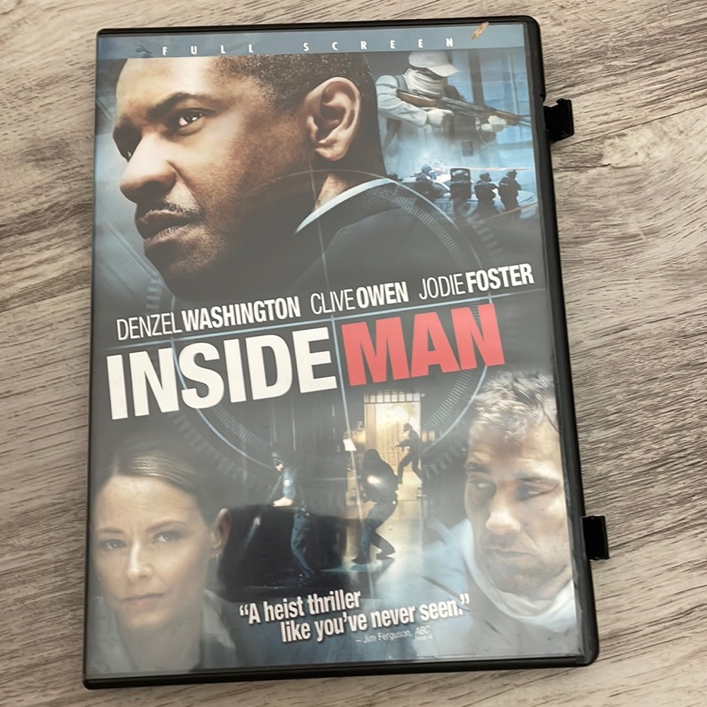 Inside Man Movie DVD Denzel Washington Clive Owen Jodie Foster 2006 2h9m Rated R